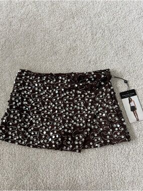 Emerson Lane Brown Sequin Mini Skirt NWT size Small